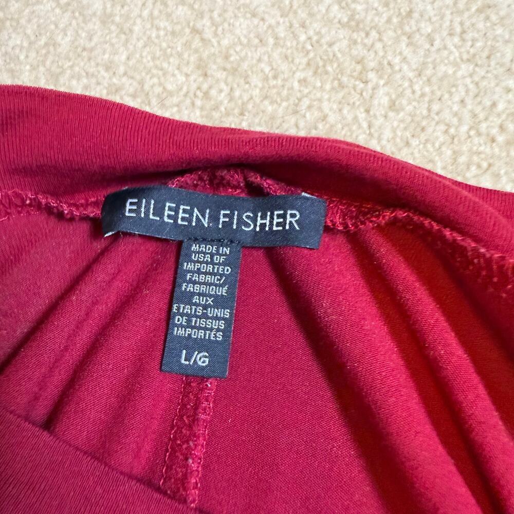Eileen Fisher Lightweight Viscose Jersey Mock Neck Tunic Large Red Lantern EUC - Picture 4 of 6